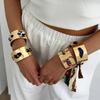Salircon Creative Colorful Ethnic Style Wristband Metal Bracelet Women Classic Pleated Scarf Wrapped Open Bangles Jewelry 2026