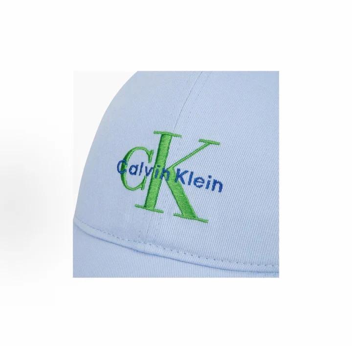 Calvin Klein Jeans Signature Script Cotton Twill Baseball Cap, Calvin Klein Letter Embroidery Curved Blue Minimal Casual Sun Hat 4G5004G-CDN