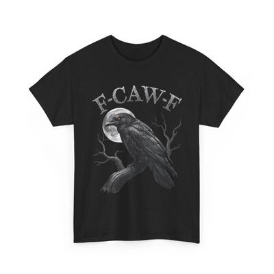 Black Crow Moon Gothic F-Caw-F Raven Graphic T-shirt Unisex