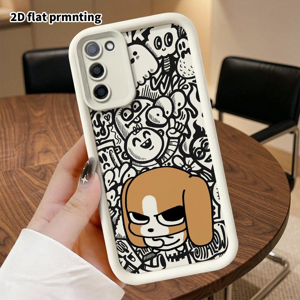 Phone Case: 2D flat Samsung Galaxy A34 A35 M05 M06 S20 S22 S21 FE Plus 5G protective case, sly grin, Christmas and Halloween gift