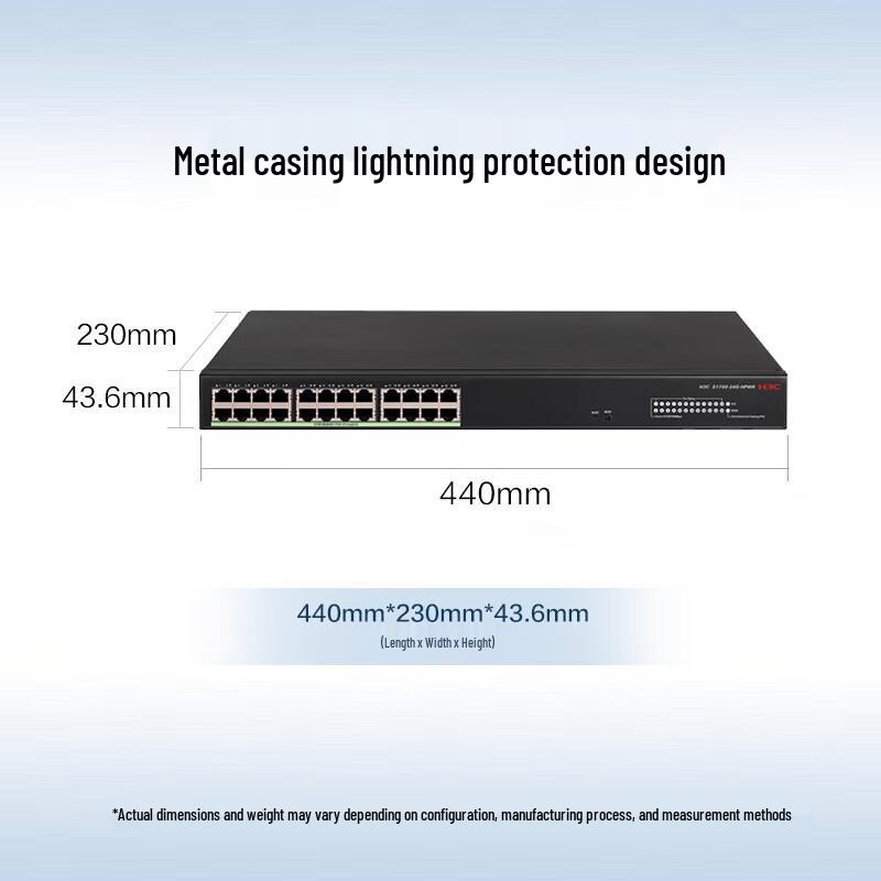 H3C 24-Port Full Gigabit Layer 2 Managed PoE Network Switch