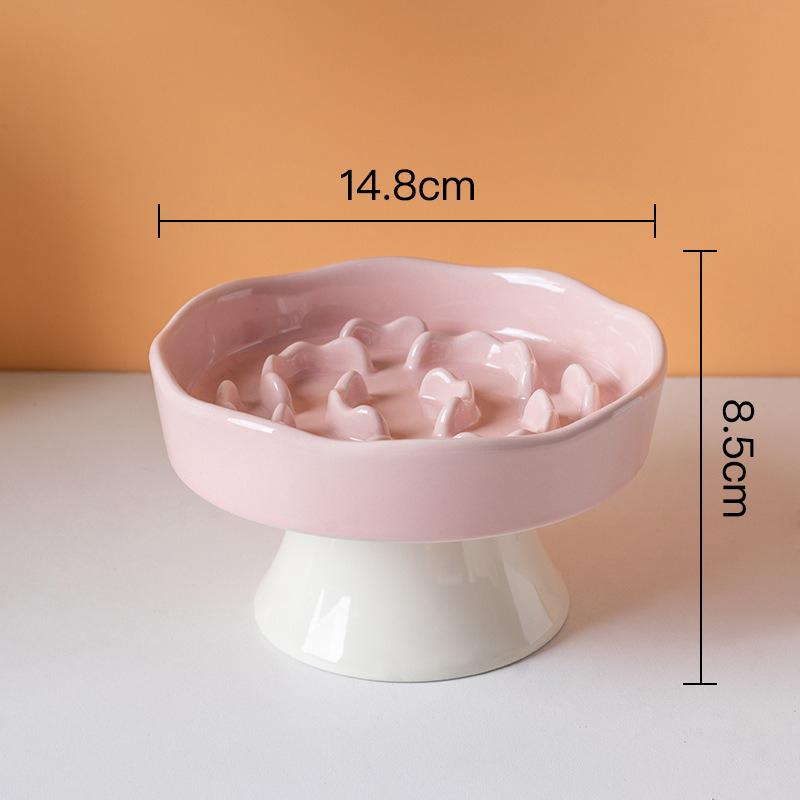 Керамическая приподнятая миска для медленного кормления питомца, защищает шейные позвонки, товары для питомцев