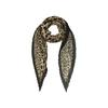 MONPLISSE [Women's] Leopard Print Powder Chiffon Pleated Scarf (Brown)