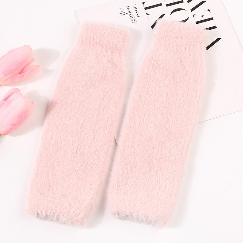 1 пара мягких липких плюшевых меховых перчаток, сохраняющих тепло, с добавлением бархата, перчатки с отсутствующими пальцами, перчатки с половиной пальцев
