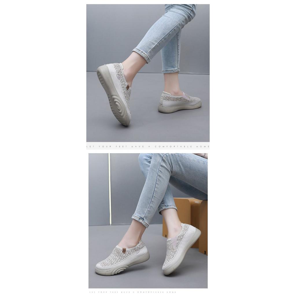 Тканевые туфли женские одинарные туфли Fly Woven дышащие удобные туфли с мягкой подошвой нескользящие прогулочные туфли