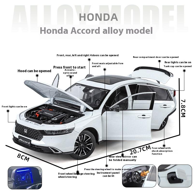 1:18 HONDA Accord Alloy Miniature Model Diecast Toy Car Home Decoration Desktop Display Ornament High Simulation Miniature Gifts