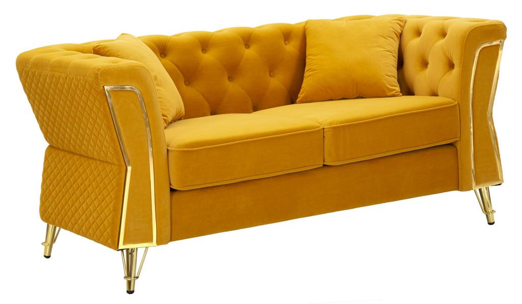 Sofa Emy Mustard With Cushions Cm 162X83X76
