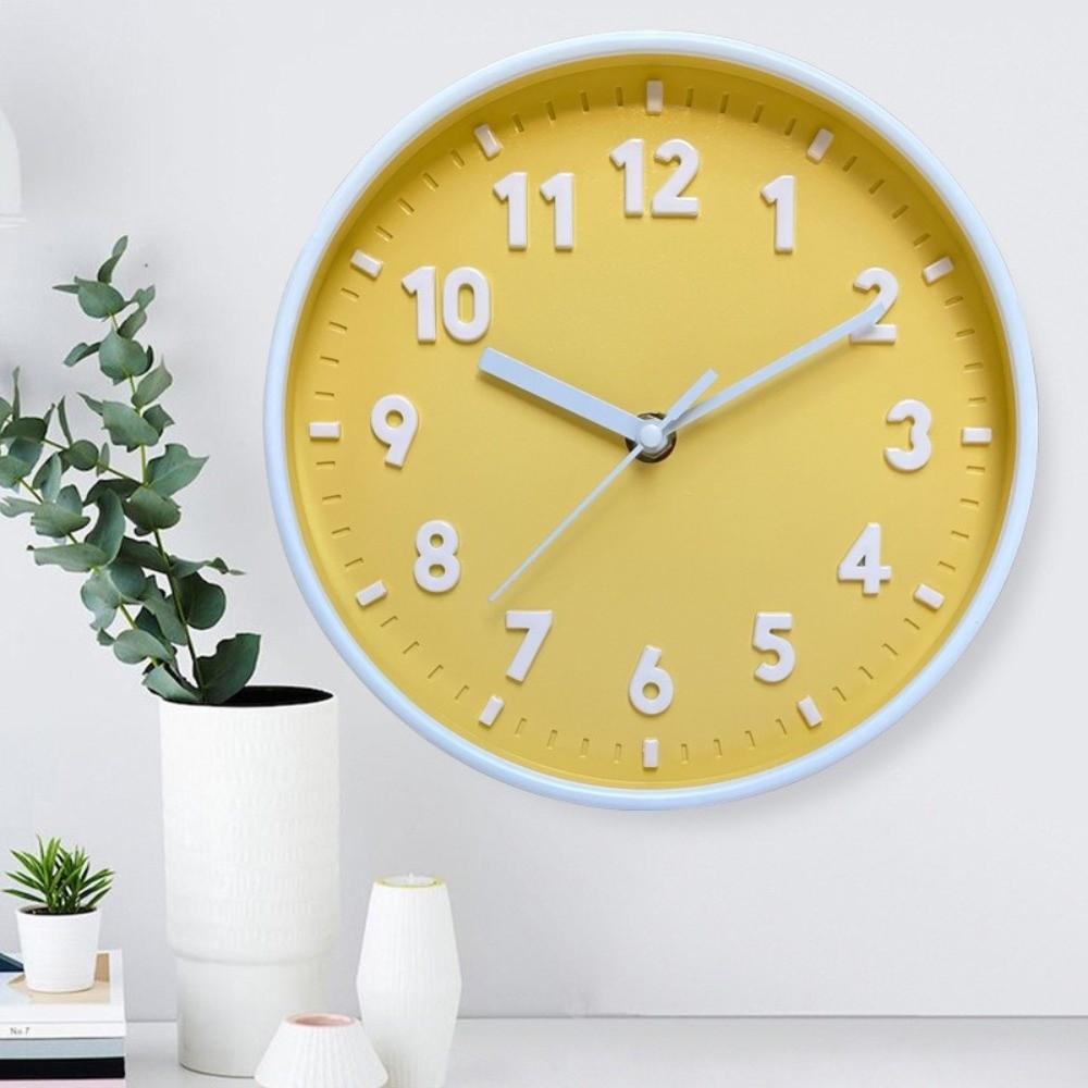 Wall Mounted 3D Number Wall Clock 8 Inch Round Clocks Office Decoration Silent Clocks Children