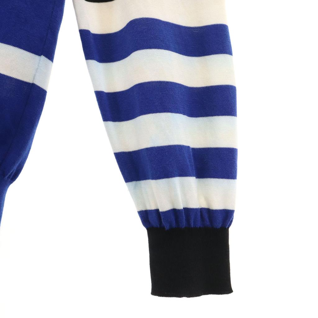 Salvatore Ferragamo made in Italy Border Pattern Long sleeve knit L blue Men's Used