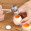 1/2Pcs Stainless Steel Eggshell Cracker Tool Easy Egg Breaking Gadget Opener Separator Kitchen Egg Topper for Custards Puddings Cakes