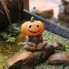 Festive Fall Decoration Pumpkin Scarecrow Figurine Handcrafted Resin Craft Gift For Halloween Fishing Statue J0MC