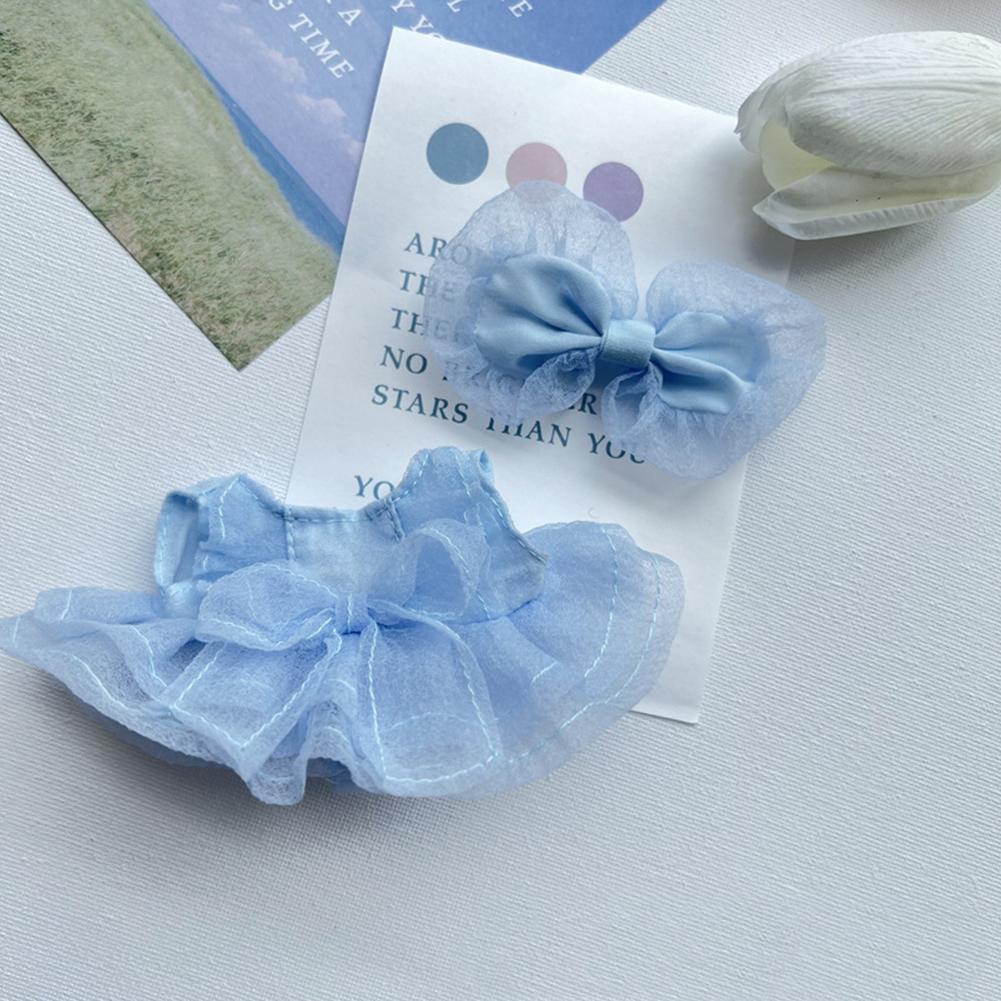 For 17cm Labubu Doll Clothes Fashion Clothes Gauzy Skirt Doll Clothes Hat Dolls Accessories Cute Decoration Little Cloths