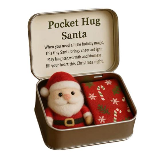 Christmas Pocket Hug Ornament with Gift Card Keepsake Token for Long Distance Friends Stocking Stuffer And Holiday Decor