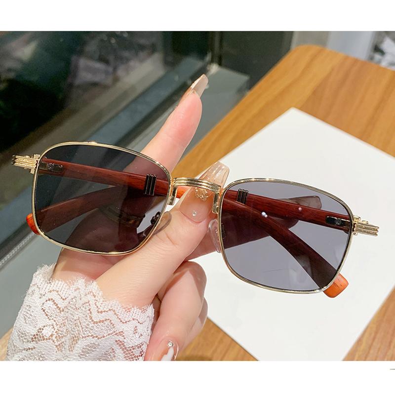Men Women Metal Frame Sunglasses Fashion Square Black Lenses Sunglasses Fashion Accessories