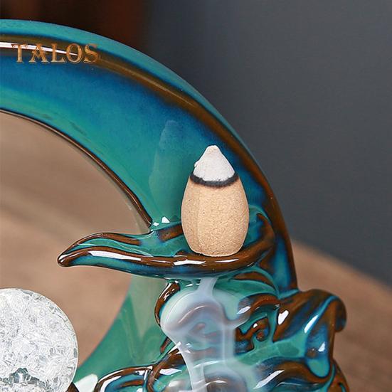 Лунная курильница, керамическая курильница с водопадом, хорошо продуманный держатель для благовоний, украшение для ароматерапии, дом