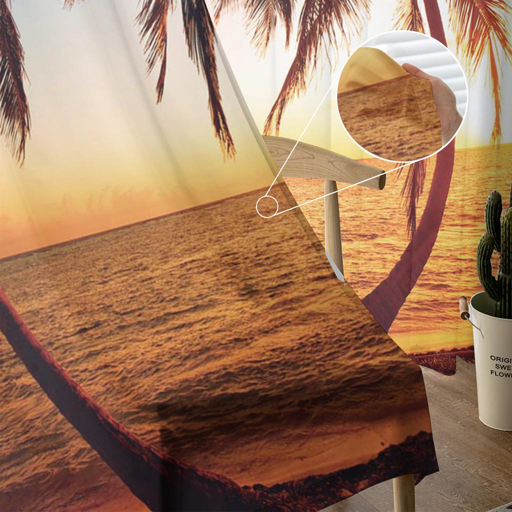 Закат кокосовая пальма пляж занавеска тюль для окна для гостиной спальни кухни оформление окна украшения шторы