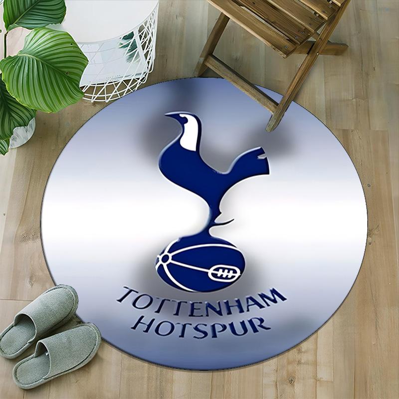 1pc T-Tottenham Hotspur Carpet, Round Rug, Comfortable, Suitable for Entryways, Living Rooms, Office, And Bedrooms, Christmas Decoration
