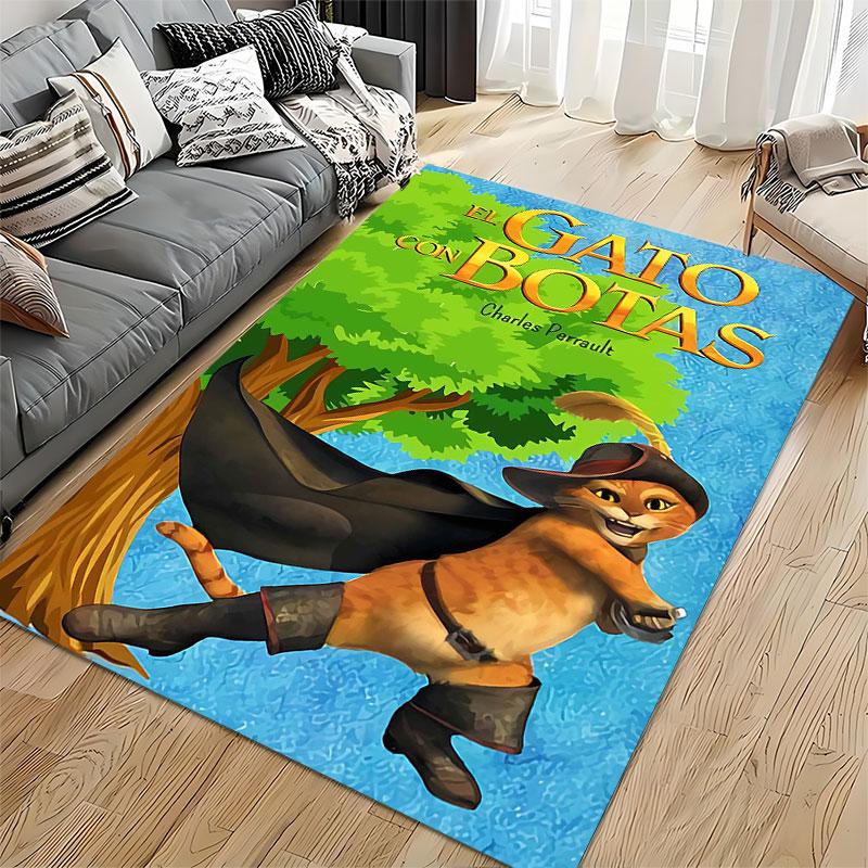 Puss in Boots Printed Carpet suitable as a non-slip mat for the living room or bedroom sofa