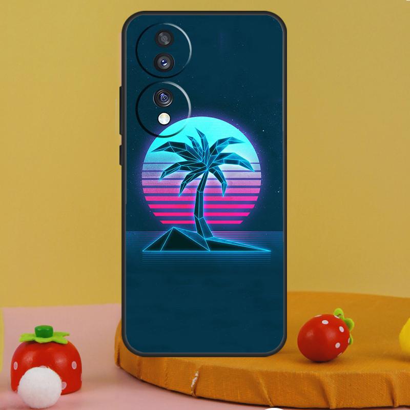 Neon Retrowave 80s Vintage Art Case For Honor 200 Pro X9a X9c X8a X7a X6a X7 X8 X9 X8b X9b 50 70 90 Magic 5 6 Lite Cover
