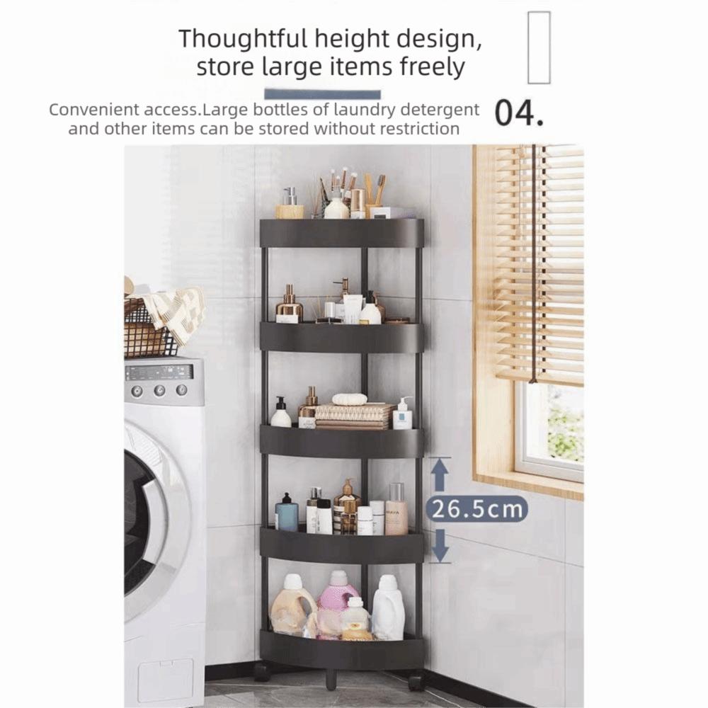 with Wheels Bathroom Storage Rack Large Capacity Rolling Cart Storage Rack Shower