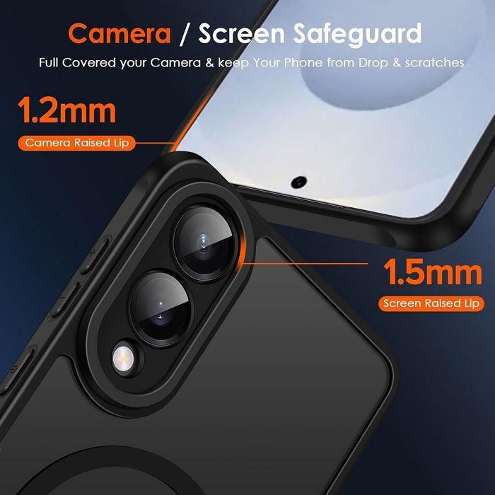 Protective Case - BOOLING - for Samsung Galaxy S25 Edge - Black - Magnetic Ring - Camera Protection