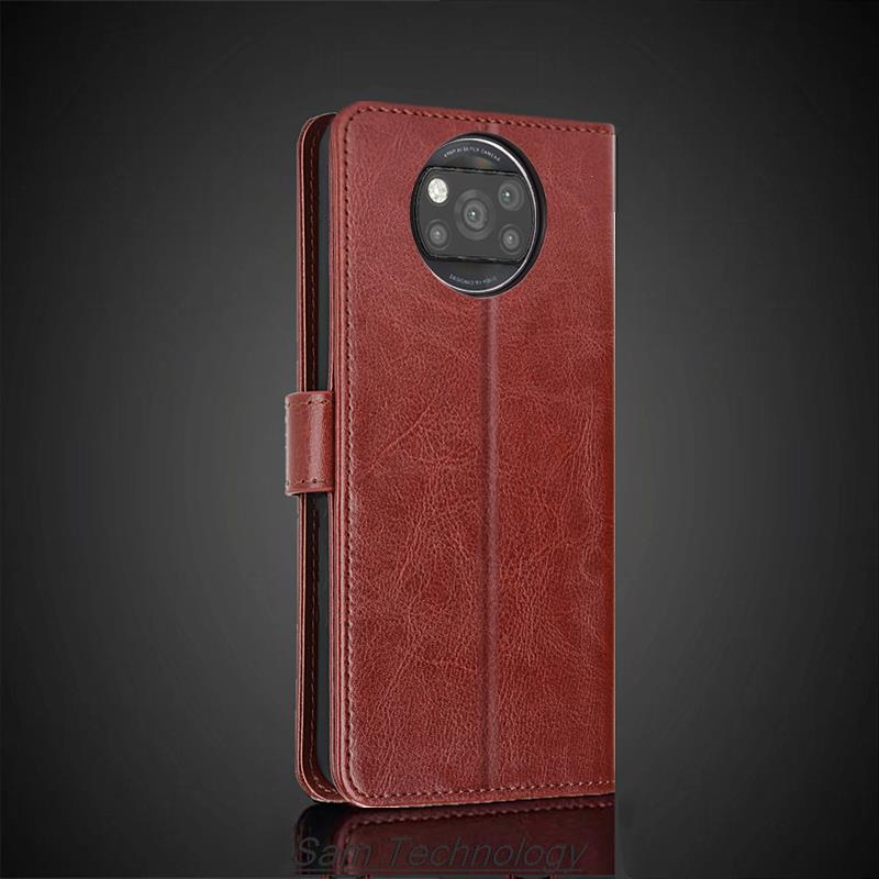Чехол-держатель для карт для Xiaomi POCO X3 Pro / X3 NFC / X3 Pu Leather Flip Cover Retro Wallet Phone Case Business Fundas Coque