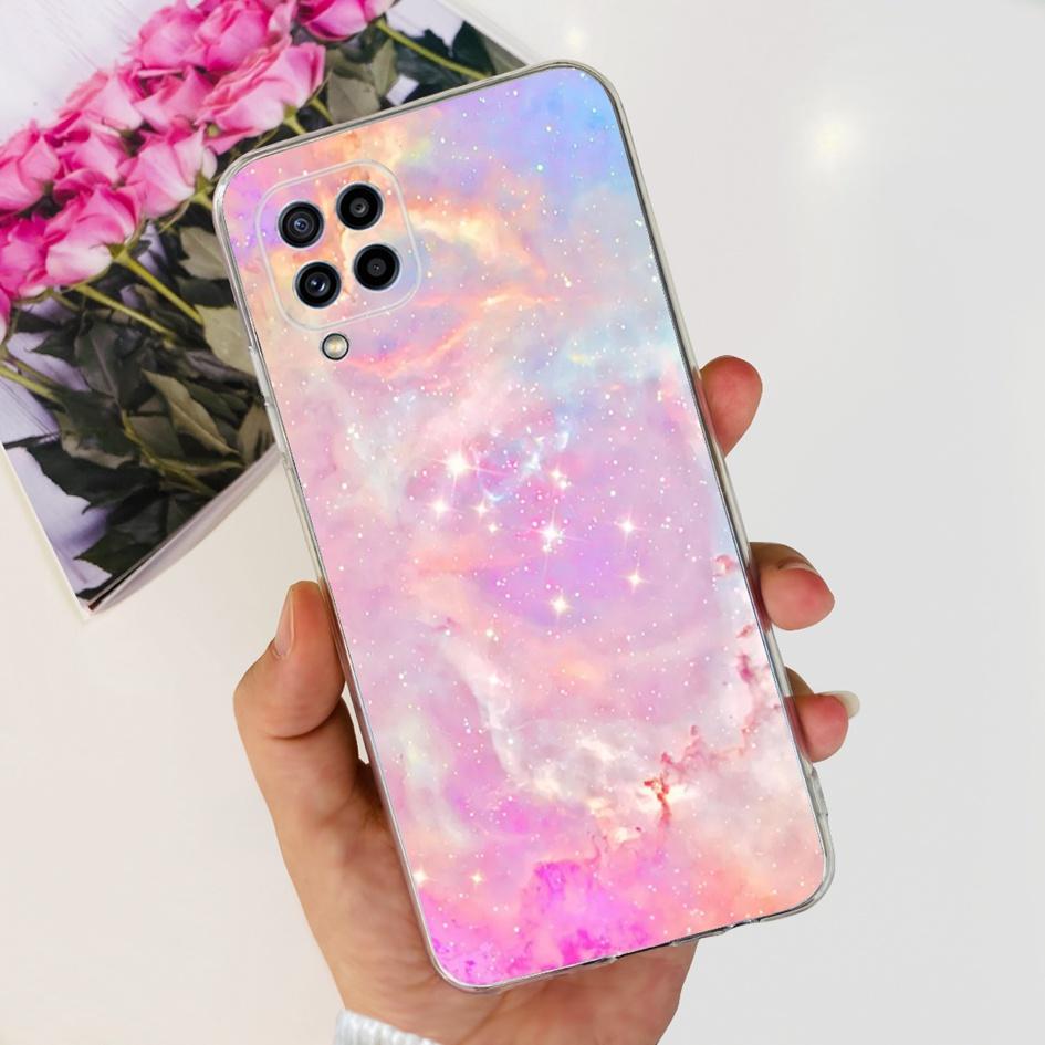 Чехол для Samsung Galaxy M32 SM-M325F Популярный Цветок Прозрачный Силикон Мягкий ТПУ Funda Для Samsung M32 4G M 32 GalaxyM32 Бампер