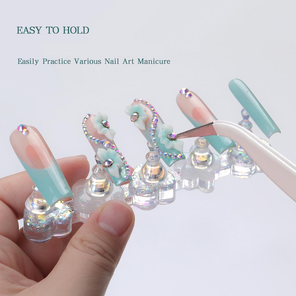Resin Nail Art Practice Stands Magnetic Nail Tips Holders Training Fingernail Display Stands DIY Nail Crystal Holders