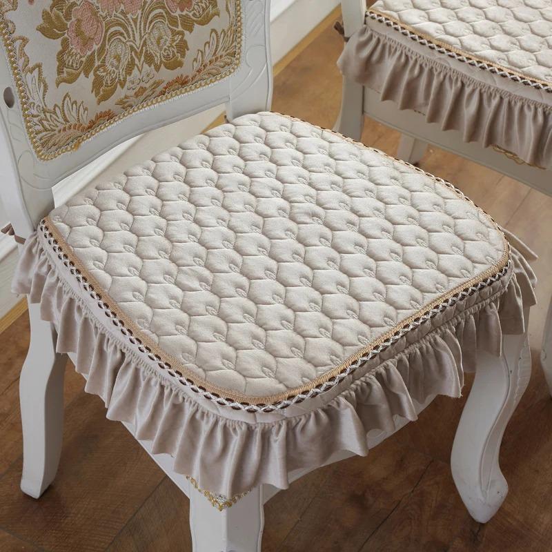 Кружевная подушка для обеденного стула 43*45 см, подушки для сидения, офисный коврик, табурет, подушка для сиденья, теплая плюс толстая подушка