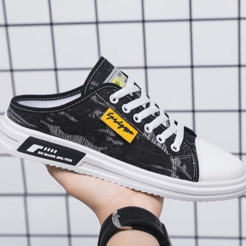 Модные модные мужские полутапочки для отдыха на открытом воздухе, дышащие, удобные, парусиновые туфли на плоской подошве, дизайнерские легкие повседневные кроссовки, горячая распродажа