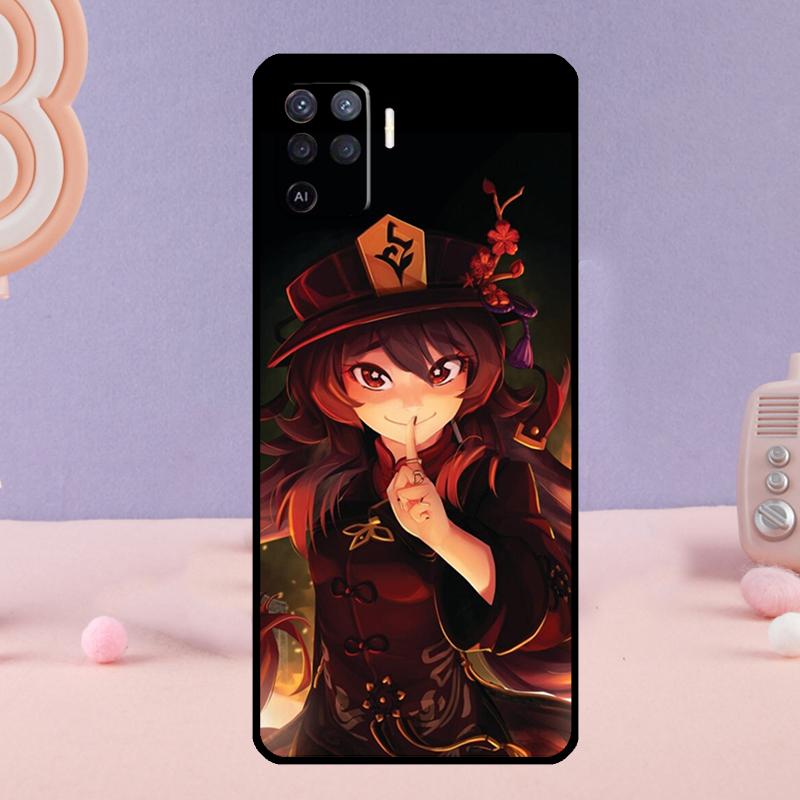 Чехол для телефона Genshin Impact Ху Тао Для Oppo A18 A38 A58 A78 A98 A74 A94 A54 A40 A60 A80 A16 A76 A96 A15 A57S A17 A77