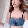Корейский стиль, кружево, сексуальные лепестки, собранные без стального кольца, тонкая секция для получения вспомогательной груди, антипровисающее женское нижнее белье, бюстгальтер