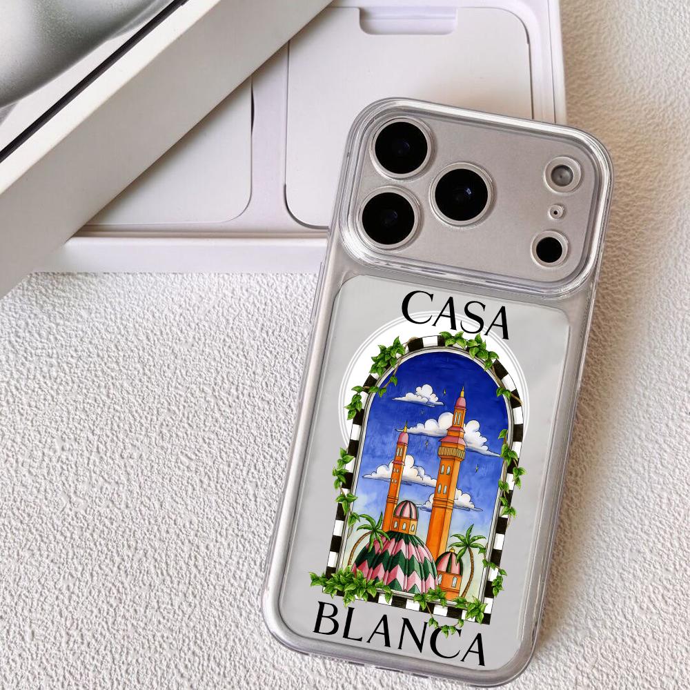 Художественный чехол Casablanca для iPhone 17 16 15 14 13 12 Pro Max Plus С магнитным прозрачным чехлом Беспроводная зарядка