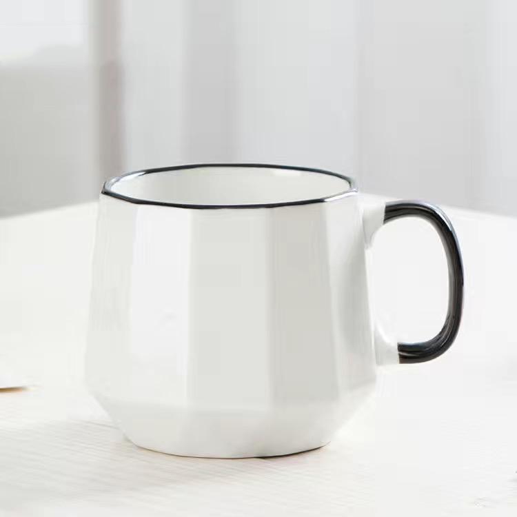 Simple Solid Color Mug Coffee Cup and Plate Two Piece Set Nordic Style Ceramic Water Cup Coffee Cup Milk Cup Breakfast Cup