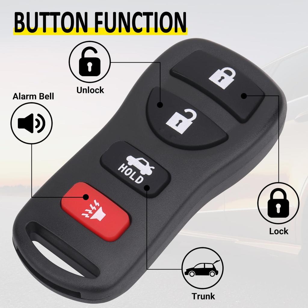 Keyless Entry Remote Control Car Key Fob Compatible with Infiniti EX35 FX35 FX45 I35 G35 QX56, Nissan Altima Armada Maxima Quest Sentra 350Z,