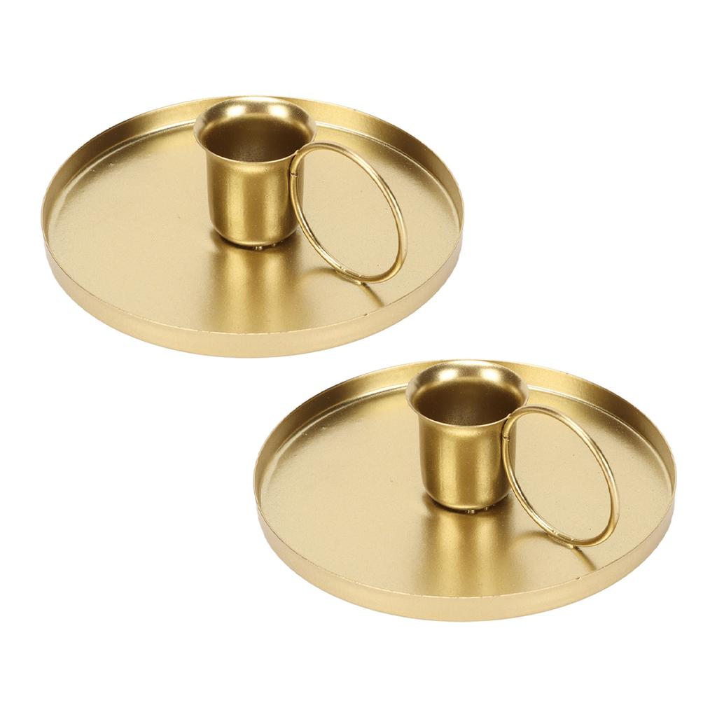 2pcs Iron Candle Holder Metal Home Golden Simple Retro Elegant Desktop Aromatherapy Candle Stand