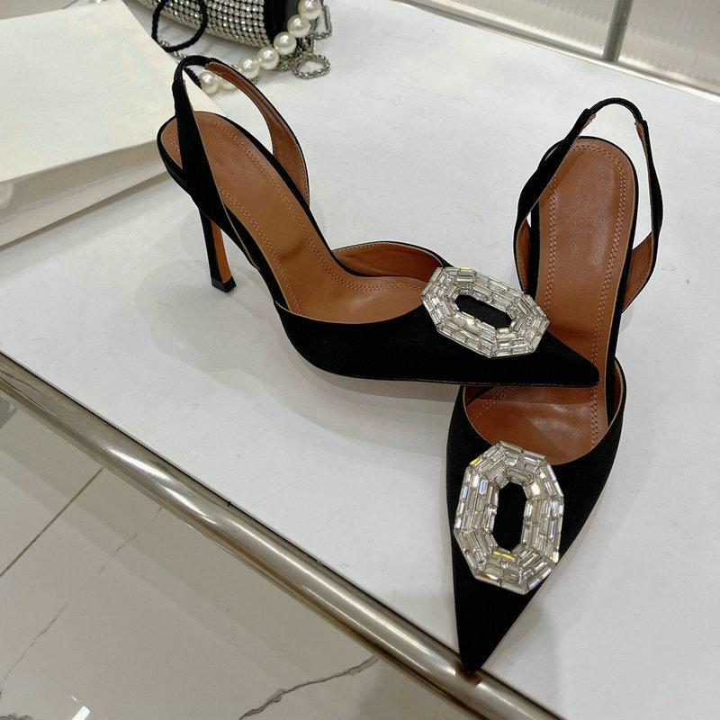 Мода 2025 Женские туфли-лодочки Стразы Высокие каблуки Женские Вечерние На высоком каблуке Стразы Пряжка Шпилька Серебристые Женские Повседневные Сандалии