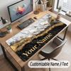 Abstract Geometric Theme Customized Mouse Pad Personalized Print Name Text Desk Mat For Home Office Table Decor