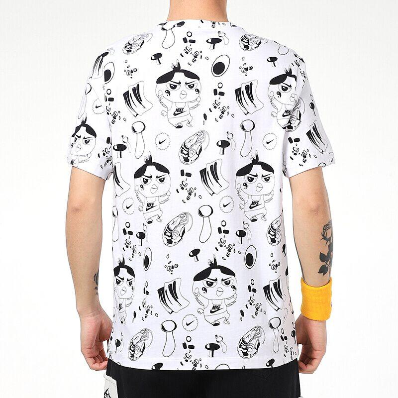 Nike T Shirts Men's White Crew Neck Moderate Straight Fit DD1325-100