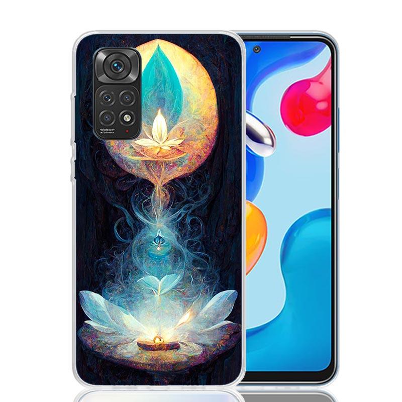 Буддийский Огненный Лотос Чехол для Телефона Для Xiaomi Redmi Note 13 14 15 Pro Plus 12S 12 14S 11S 11E 10 10S 11 11T 5G 4G Обложка Coque Redmi