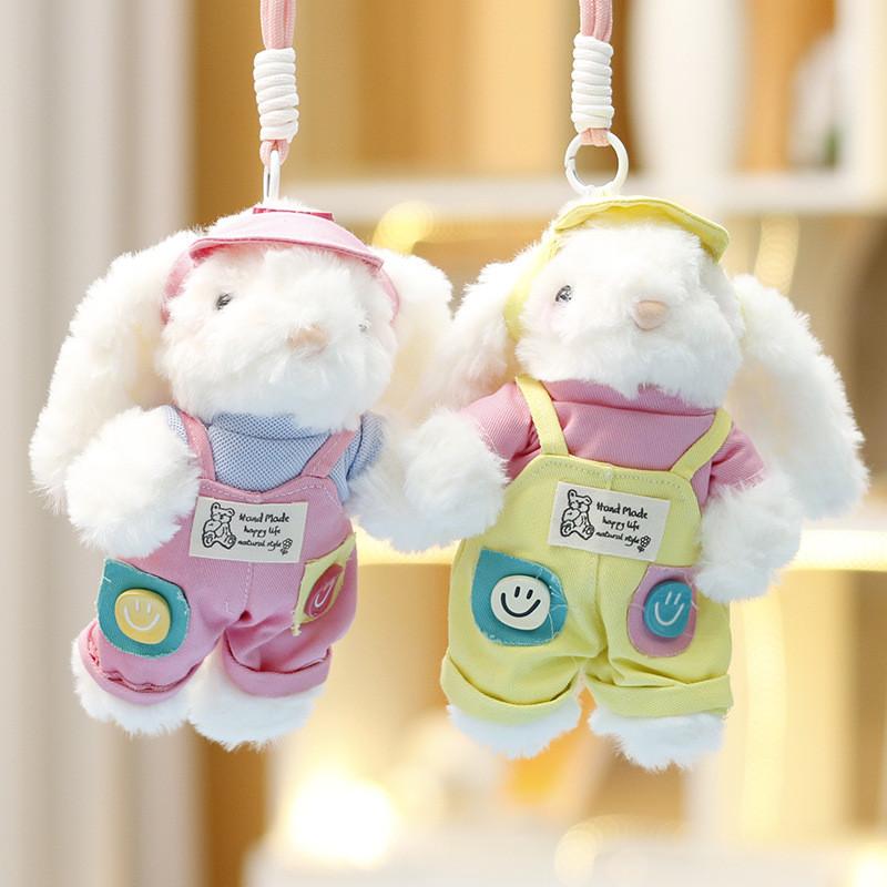 Plush Toy Bunny Backpack Clip With Soft Short Pile Fabric For Girls And Boys Gift