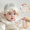 Кружевная рюша Детская панамка для девочек Милый цветочный принт Рыбацкая кепка для малышей Принцесса Хлопковые солнцезащитные шляпы