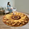 Diatomaceous Earth Floor Mat 3D Sunflower Pattern Plush Quick Drying Non-Slip Absorbent Bath Mat Super Absorbent Floor Mat