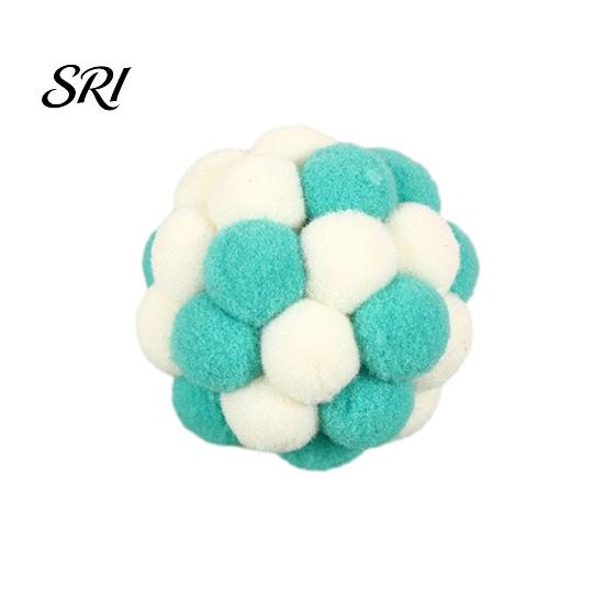 Plush Cat Toy Ball with Built-in Bell Soft Macaron Balls Fun Plaything Bite-Resistant Chew Toys for Indoor Cats and Kittens Noise Making