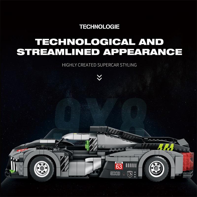 1338 шт. 9X8 строительные блоки для спортивных автомобилей, суперкар, городской гоночный автомобиль, сборные кирпичи, украшение для рабочего стола, игрушки, подарки для детей