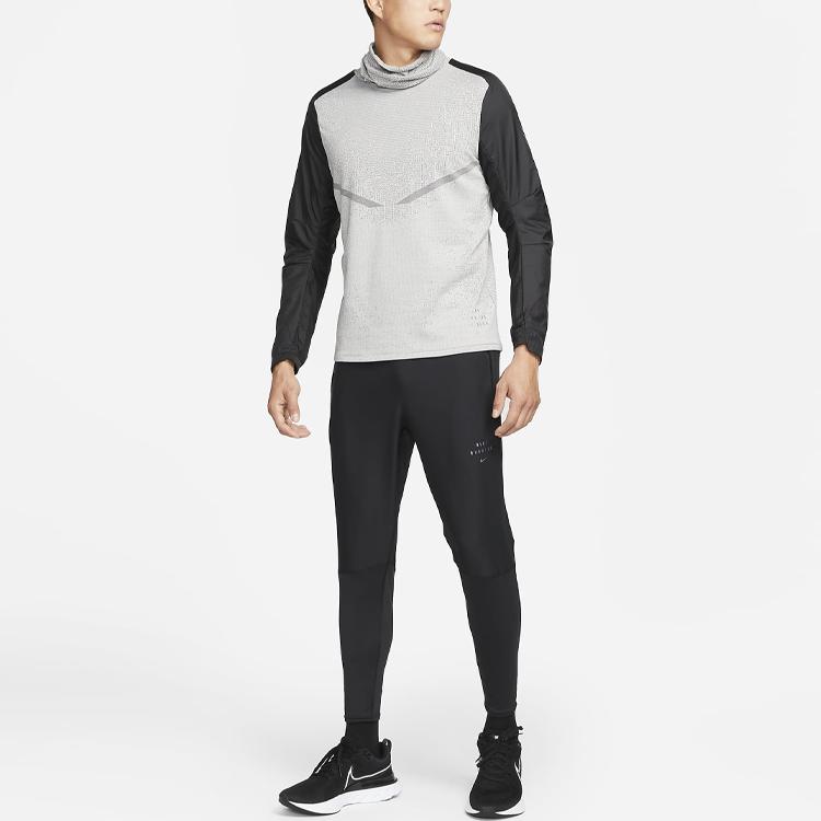Nike Футболки Мужские Черный Серый Цвет Водолазка Умеренный Прямой Крой DM4629-010