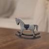 Rocking Horse Figurine Animal Sculpture Desktop Ornament Decorative Statue for Living Room