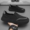 2025 New Men's Canvas Slip-On Sneakers - Summer Lightweight Breathable Loafers with Easy On/Off Design, Black Casual Versatile Shoes for Daily Wear