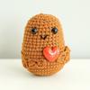 Позитивная кукла-картошка ручной работы с вдохновляющей открыткой, милая вязаная фигурка для эмоциональной поддержки в комнате, декор