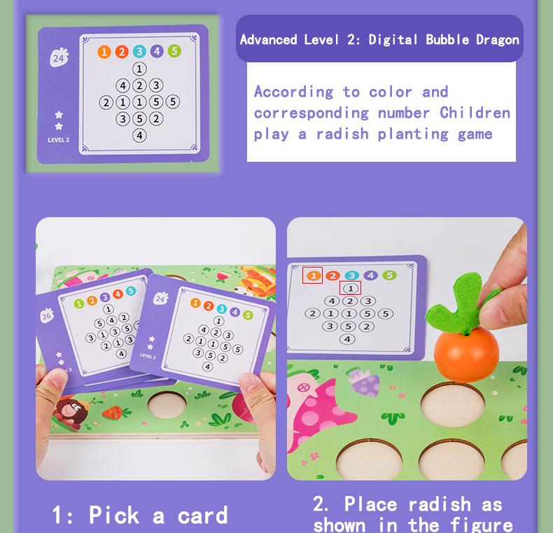 Wooden Bubble Dragon Logic and Memory Training Board for Kids